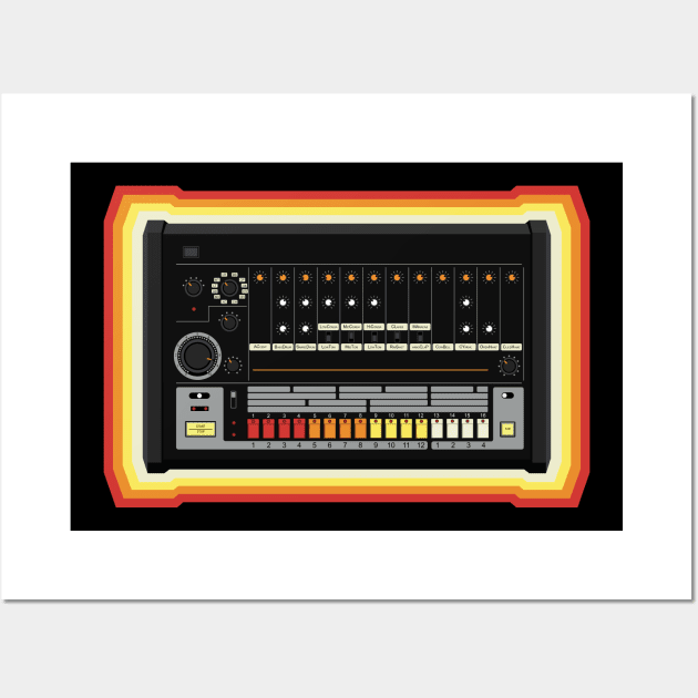 Vintage Drum Machine Colours Wall Art by Atomic Malibu